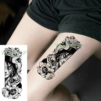 Atsparus vandeniui Laikina Tatuiruotė Lipdukas Japonų animacinių filmų anime gyvatė gėlių Netikrą Tatto 