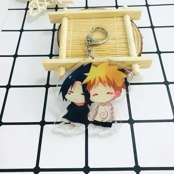 Japonija Naruto Keychain Sasuke itachi Kakashi Key Chain Dvipusis Akrilo Pakabukas Anime Priedai Animacinių filmų Raktų Žiedas Vaikams