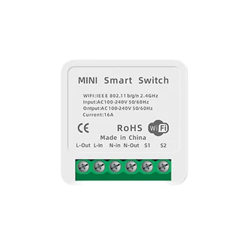 MINI Wifi Smart Jungiklis 16A Kontrolės Laikmatis Belaidžio Jungikliai Protingo Namo Automatizavimo Suderinama Su Tuya Alexa 