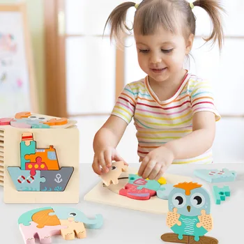 Montessori Mediniai Magnetiniai Labirintas Žaislas Mielas Gyvūnų Beždžionė Medinis Žaislas Smegenų Kibinimas Kelio Dėlionės Vaikai Anksti Švietimo Žaislai