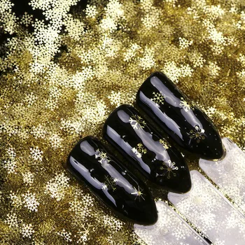 1 Lentelė/Set 3D Snaigės Aukso Metalo Skiltelės Nagų Dailės Blizgančiais Kalėdų Dekoracijas Nagų lako Plonas Lipdukas Dizaino Manikiūro TR889