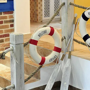 1pc Kūrybos Lifebuoy Žiedas Valtis Sea Life Plūduro Kabinti Ant Laivo Mediterraneo Stiliaus Namo Apdaila Sienos