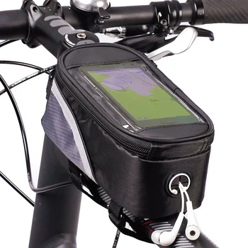 Atsparus vandeniui Dviračio Krepšys Dviračio Rėmo Priekyje Top Tube Krepšiai, Dviračių Touch Telefono Ekrane Atveju Mobiliojo Telefono MTB Moutain Road Bike Bag