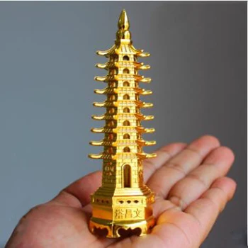 Naujas Feng Shui Cinko Lydinys 3D Modelį Kinija Wenchang Pagoda Bokštas Amatų Statula Suvenyras Namų Puošybai Metalo Rankdarbiai