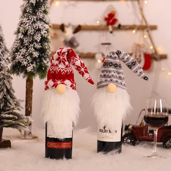 Kalėdų Dekoracijos Namų Santa Claus Vyno Butelis Padengti Sniego Kojinę Dovanų Turėtojai Kalėdos Navidad Dekoro Laimingų Naujųjų Metų