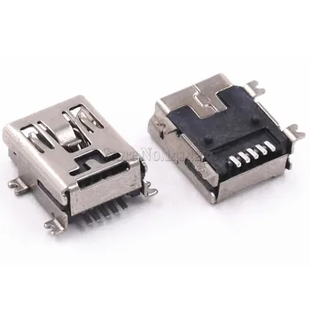 10VNT Mini USB SMD 5 Pin Moterų Mini B-Lizdas, Jungtis Kištukas
