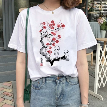 Kawaii Animacinių filmų Totoro Studio Ghibli Harajuku Kawaii Rausvos spalvos Marškinėliai Moterims Mados Marškinėlius Grafinis Atsitiktinis marškinėliai Anime Viršūnes Tee