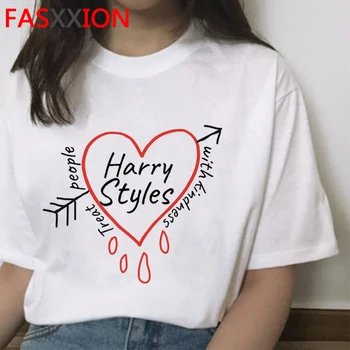 Harry Styles Gydyti Žmones su Kidness T-shirt Moterims, Vaizduojamojo Linijos Marškinėliai Harajuku Estetinės Marškinėlius Ullzang Viršuje Tees Moteris