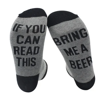 NAUJAS Vyrai Moterys Juokingas Kojines žodžiai spausdinami kojines, Jei galite, perskaitykite šį Atnešti Man Alaus Medvilnės atsitiktinis kojinės unisex kojinės Mėgėjams