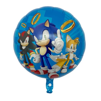 6pcs/daug Sega, Sonic the Hedgehog Super Herojus dvipusės Folija Balionas Berniukas Mergaitė Gimtadienio dekoro 32 colių numeris balionai