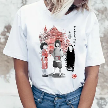 Dvasia Toli Studio Ghibli Japonų Anime Totoro Hayao Miyazaki Anime marškinėliai marškinėlius (t-shirt moterims, moteriška moteris animacinių filmų drabužiai