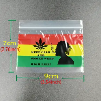 Piktžolių Zip Lock Bags Rasta Baggies Tabako Uždaromos Saugojimo skaidraus Plastiko PE Maišai Nešiojamų Baggies 7 X 9 cm, 50pcs/daug