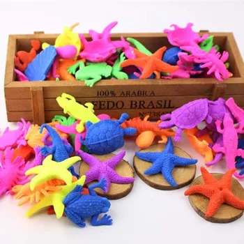 6PCS Naujovė išpūsti juokingi žaislai vandens augti dinozaurų vandenyno gyvūnų žuvis Drakonas vaikų švietimo vaikai dovana