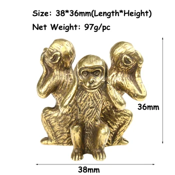 Derliaus Kieto Vario Trys Beždžionės Arbatos Pet Bronzos Skulptūra Namų Dekoro Priedai Bronzos Beždžionė Figūrėlės Miniatiūrų Stalo Dekoras