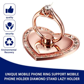 Universaliųjų Metalo Piršto Žiedą Mobiliojo Telefono Stovas Laikiklis bižuterijos Stiliaus Turėtojas Širdies Formos Stovas, Skirtas 