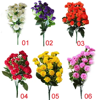 2018 Naują Dirbtinio Šilko Gėlių Gvazdikų 30 Pumpurai Gėlės 6 Filialus 1 Puokštė Mamos Alyvinė Gėlių Amatų Vestuvių Namo Šalis