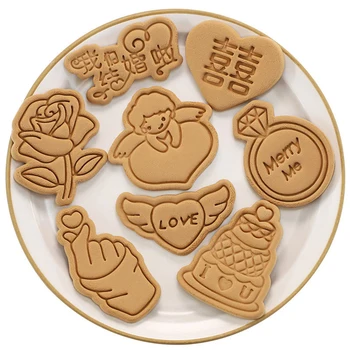 Vestuvių Valentino Animacinių filmų Cookie Cutter Pelėsių 3D Minkštas Pyragas Pelėsių Sausainių Tortas Dekoravimo Įrankiai
