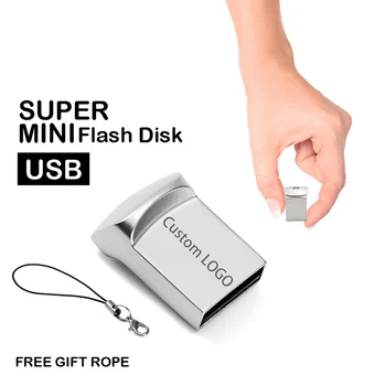 JASTER Ultra Mini Metal Black USB 2.0 Flash Drive, 4G, 8G 16GB 32GB 64GB Užsakymą Išorės Saugojimo Atminties kortelė Dovanų Logotipą