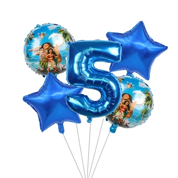 5vnt/daug Moana balionai 30 colių mėlyna Skaičius balionas prekių Mielas Princesė moana temą gimtadienio apdailos vaikams, žaislai, dovanos