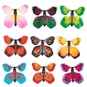 9 VNT Žaislas Puikus Siurprizas Vaikų Magija Prop Pasakų Plaukioja Knygos Butterfly Gumos Juosta Varomas Vėjo Iki Drugelis