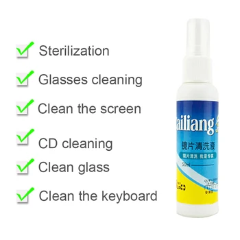 50ML Screen Cleaner Spray Stiklo objektyvų valikliu Sunglass Akinių Telefone, Kompiuterio Ekrane, Valymo Anti-garinimo Valymo medžiaga, Skystis