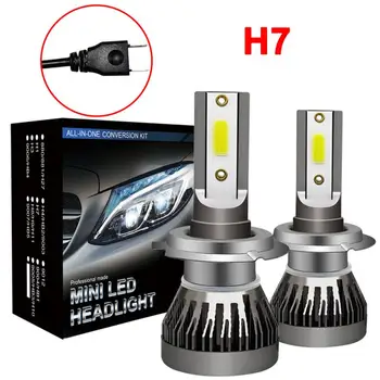 2VNT H7 LED Automobilių Žibintų Lemputės Vaiskiai Balta 60000K 12000Lm Liumenų LED Lempos Lemputė 12/24V 90W Automobiliai, Automobilių Lempa Auto LED Rūko Lemputės