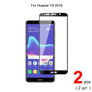 2vnt Visiškai Padengti Grūdinto Stiklo Huawei Y9 2018 Grūdintas Stiklas Screen Protector Apsauginė Stiklo Huawei Y9 2018