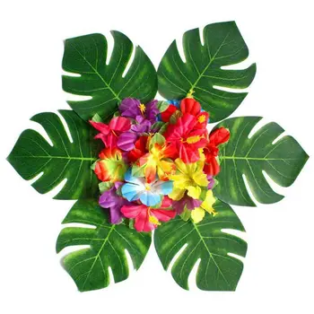 12pcs/Daug Vasaros Atogrąžų Šalis, Dirbtinių Palmių Lapų Havajų Luau Šalis Jungle Beach Temą Šalies Apdaila Havajai Namų Dekoro