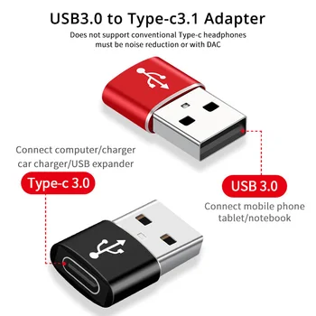 FONKEN USB A-Type C Adapteris Nešiojamojo kompiuterio Kroviklis USB Male Į USB C Femal Telefono Įkrovimo Konverteris Ausinės USB 