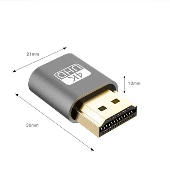 4K HDMI Virtualus Displayeat Manekeno Plug Ekranas Emuliatorius Jungtis, VGA Virtualus Emuliatorius Adapteris DDC Edid