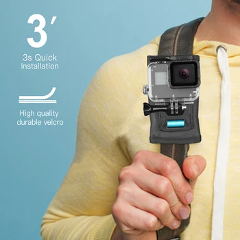 ŠAUDYTI Veiksmų Fotoaparato 360 Laipsnių Pasukimo Kuprinė Peties Įrašą Sklendė, skirta GoPro Hero 9 8 7 6 5 Juoda Xiaomi Yi 4K Sjcam Priedų