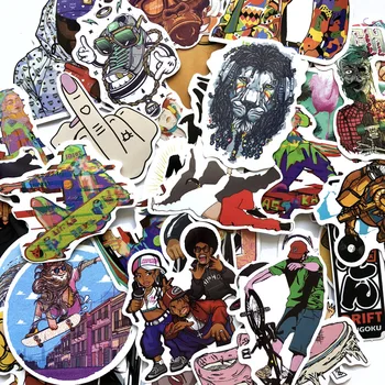 48pcs Animacinių filmų Lipdukai Hip-hop Rap Doodle Street Serijos Bagažo Automobilį, Nešiojamą kompiuterį Notebook Decal Šaldytuvas Riedlentė Lipdukas F2