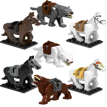 Gyvūnai Hobbit Mount Wolf Balnelio Viduramžių Riterių Žirgų Modelio Blokai Apšviesti Pav Žaislai Vaikams