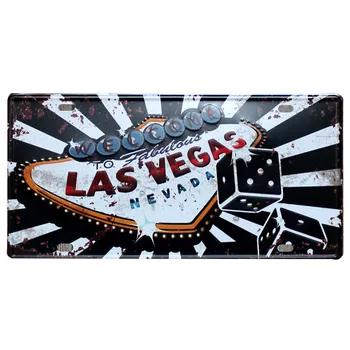 Las Vegase Namų Sienų Dekoras Metalo Plakatas Texas MUMS 66 Derliaus Alavo Ženklai Meino Kalifornijos niujorko Automobilių Skaičius Licenciją Plokštelės YN068