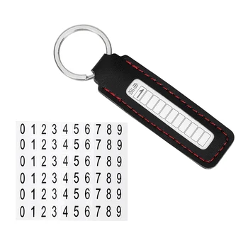 LEEPEE Telefono Numerį Automobilio Pultelio Klavišą Žiedas Telefono Numerį, Kortelės Anti-lost Automobilių stiliaus Auto Transporto priemonės Key Chain paketų prižiūrėtojų raktinę