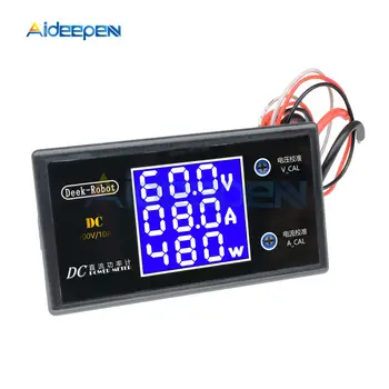 DC 0-100V 0-50V 5A 10A LCD Digital Voltmeter Ammeter Wattmeter Įtampa Srovės Galios Matuoklis Volt Detektorius Testeris 250W 1000W
