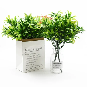 Dirbtiniai augalai pigūs Žalias lapas navidad plastiko waterweed vestuvių dekoratyvinių gėlių vaza namų dekoro dekoratyvinių vazonas