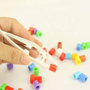 5vnt/daug Plastiko Granulių Tweezer Modelio Kūrimo Rinkiniai Įspūdį Granulių Vaikai Vaikai Plastiko u formos Apkabos Įrankis Švietimo Žaislai 