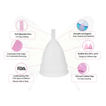 Moteriška higienos menstruacijų taurės Medicininio Silikono Menstruacinis Puodelis Lady moterų menstruacijų taurės coletor mėnesinių