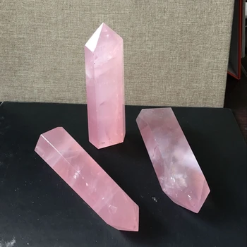Natūrali uoliena Rose Kvarco Kristalo Taško Gydymo Akmens Obeliskas Lazdelė Pink 40-100MM