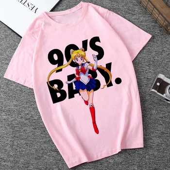 Sailor Moon Sniego Balto Print T Shirt Klaidingą Asmenybė 