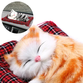Mielas Modeliavimas Miega Katės prietaisų Skydelio Apdaila, Automobilių Puošyba, Mielas Pliušinis Kačiukai Lėlės Žaislas Automobilis-stiliaus Namų Puošybai