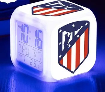 La Liga Futbolas/futbolo LED Laikrodis-Žadintuvas Ispanijos Futbolo Komanda Laikrodžiai reloj despertador Skaitmeninis Žiūrėti 7 spalvų 