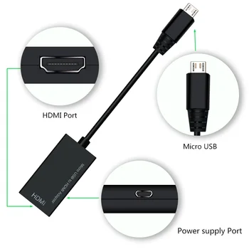 Micro USB Į HDMI Adapteris suderinamas TELEVIZORIŲ 1080P HD HDMI Audio Video Kabelis Konverteris, Skirtas 