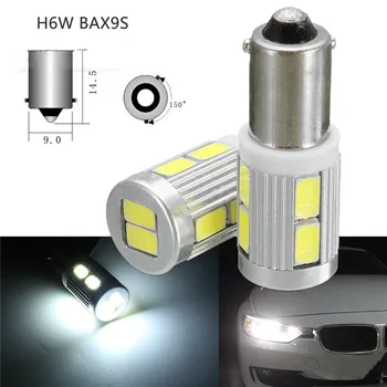 2/4x BAX9S H6W 10SMD Automobilio LED Ruožtu Siangl Šviesos Sidelight Lempučių BMW 3 Series F30 F31 F34