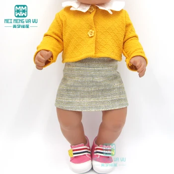 Lėlės Drabužių Rožinis megztinis, džinsai 43cm born lėlės ir 45cm Amerikos lėlė mergaitė suknelė