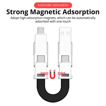 4 In 1, USB, C Įkroviklio Kabelį Magnetinio Telefono Laidas, Trumpas, Micro USB Laidas, OTG Laidus Mini Mokestį Duomenų Laidą Iphone12 Įkrovimo Kabelis