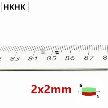 HKHK 100-10000PCS mini magnetas Dia. 2x2 mm mini magnetas encoder 2mm x 2mm stiprus magnetinis standartas 2x2 mm