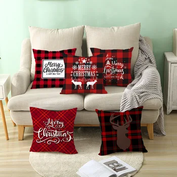 Kalėdinė dekoracija pagalvės užvalkalą raidė raudona patikrintas modelis pagalvėlė padengti geometrijos Kalėdų gyvenamasis kambarys apdailos pagalvės užvalkalą