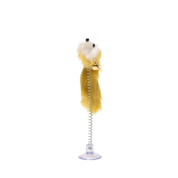 Spalvinga Atsitiktinės Spalvos Plastiko Kačių Žaislai Plunksnų Funny Cat Pelės Forma 20 x 10cm False Pelės Pet products Apačioje Gyvis Elastinga